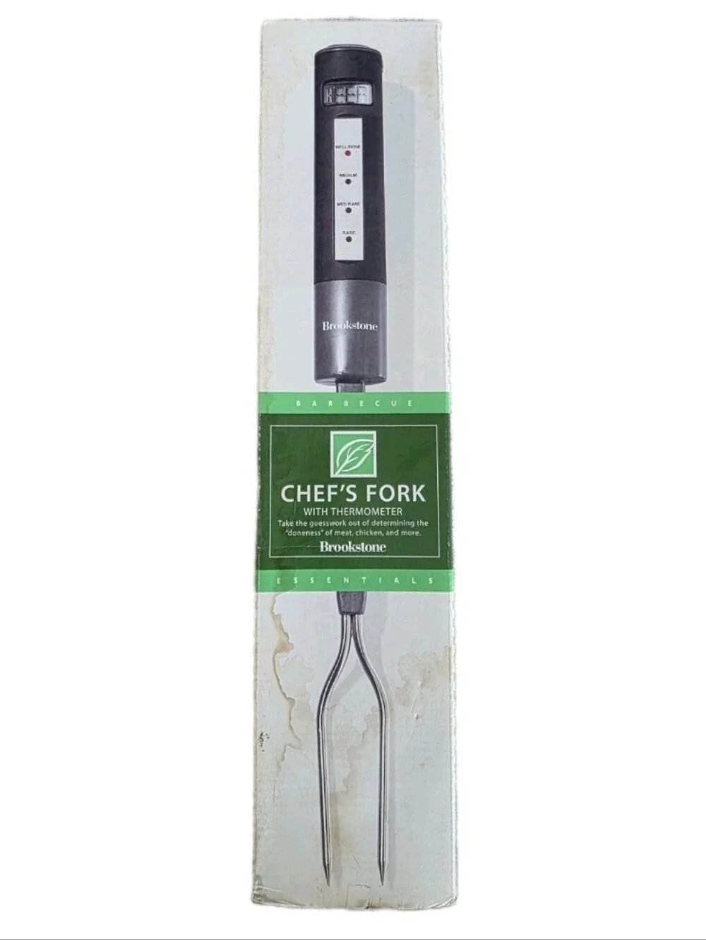 Brookstone Chef's Fork Digital Grill Thermometer Meat Stainless Steel Fork Cook